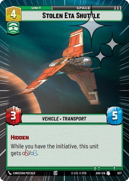 Stolen Eta Shuttle (Hyperspace Foil), Ashes of the Empire 627