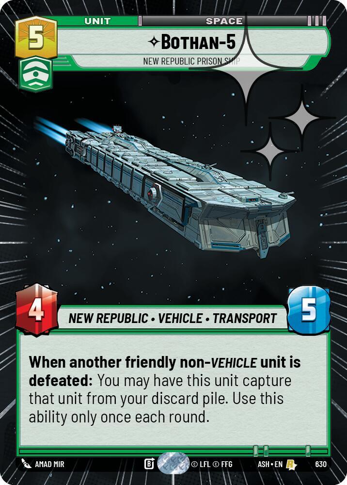 Bothan-5 - New Republic Prison Ship (Hyperspace Foil), Ashes of the Empire 630