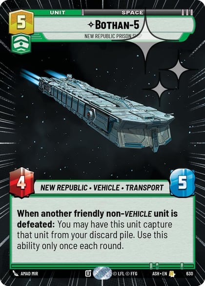 Bothan-5 - New Republic Prison Ship (Hyperspace Foil), Ashes of the Empire 630