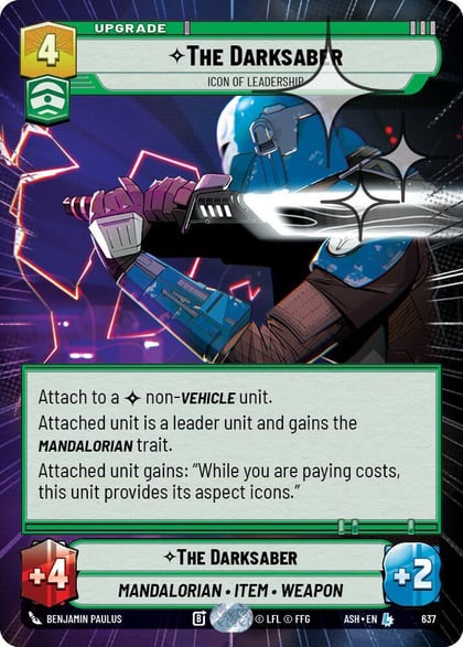 The Darksaber - Icon of Leadership (Hyperspace Foil), Ashes of the Empire 637