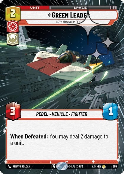 Green Leader - Crynyd's Sacrifice (Hyperspace Foil), Ashes of the Empire 655