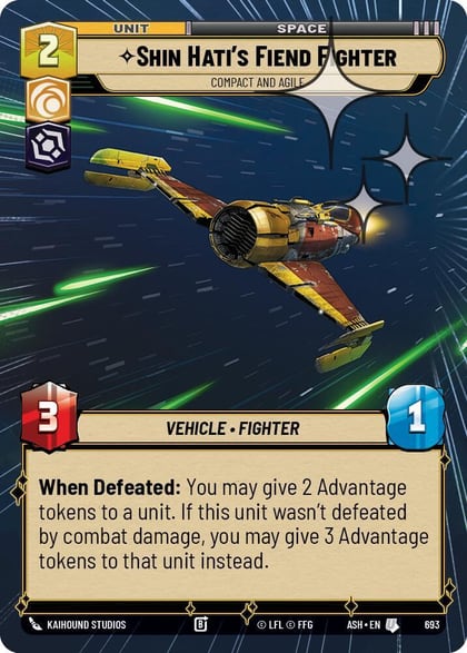 Shin Hati's Fiend Fighter - Compact and Agile (Hyperspace Foil), Ashes of the Empire 693