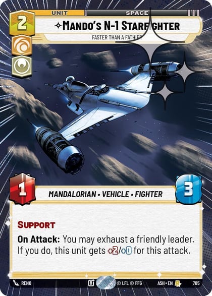 Mando's N-1 Starfighter - Faster than a Fathier (Hyperspace Foil), Ashes of the Empire 705