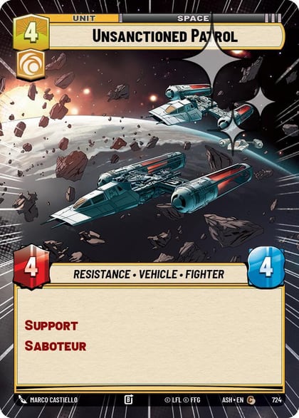 Unsanctioned Patrol (Hyperspace Foil), Ashes of the Empire 724