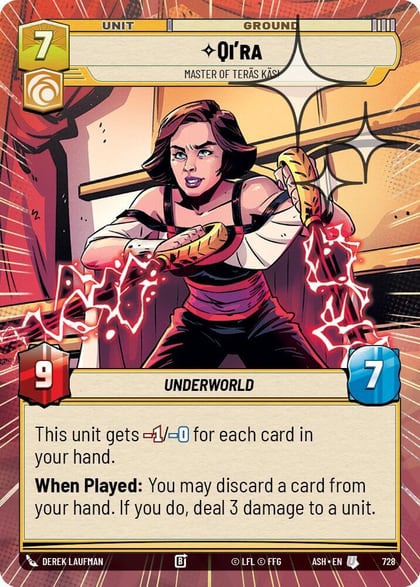 Qi'ra - Master of Teras Kasi (Hyperspace Foil), Ashes of the Empire 728