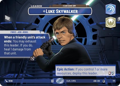 Luke Skywalker - I Can Save Him (Showcase), Ashes of the Empire 771