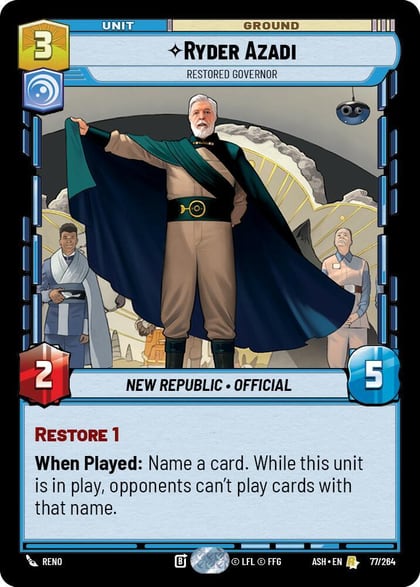 Ryder Azadi - Restored Governor, Ashes of the Empire 77/264
