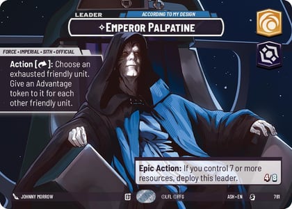 Emperor Palpatine - According to My Design (Showcase), Ashes of the Empire 781