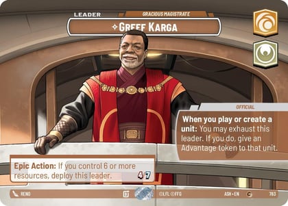 Greef Karga - Gracious Magistrate (Showcase), Ashes of the Empire 783