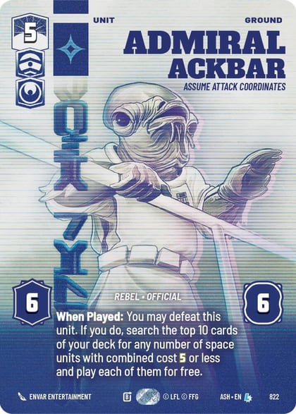 Admiral Ackbar - Assume Attack Coordinates (Prestige), Ashes of the Empire 822