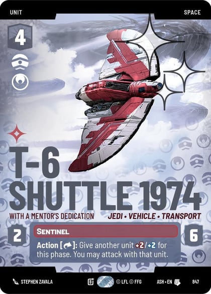 T-6 Shuttle 1974 - With a Mentor's Dedication (Prestige Foil), Ashes of the Empire 847