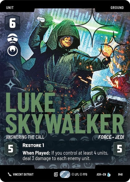 Luke Skywalker - Answering the Call (Prestige Foil), Ashes of the Empire 848