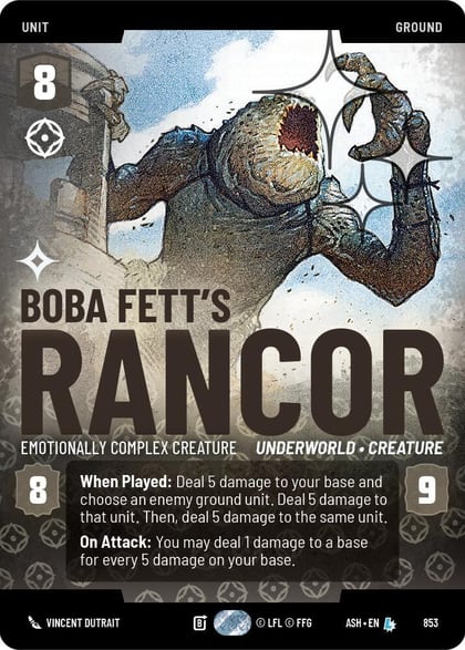 Boba Fett's Rancor - Emotionally Complex Creature (Prestige Foil), Ashes of the Empire 853