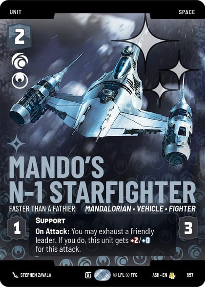 Mando's N-1 Starfighter - Faster than a Fathier (Prestige Foil), Ashes of the Empire 857