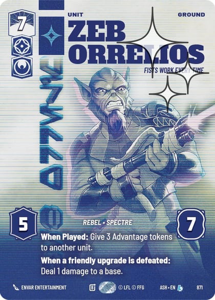 Zeb Orrelios - Fists Work Every Time (Prestige Foil), Ashes of the Empire 871