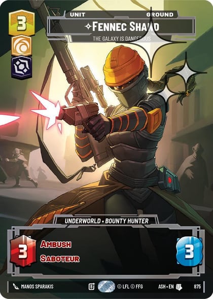 Fennec Shand - The Galaxy Is Dangerous (Prestige Foil), Ashes of the Empire 875
