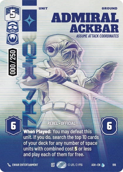 Admiral Ackbar - Assume Attack Coordinates (Serialized), Ashes of the Empire 916