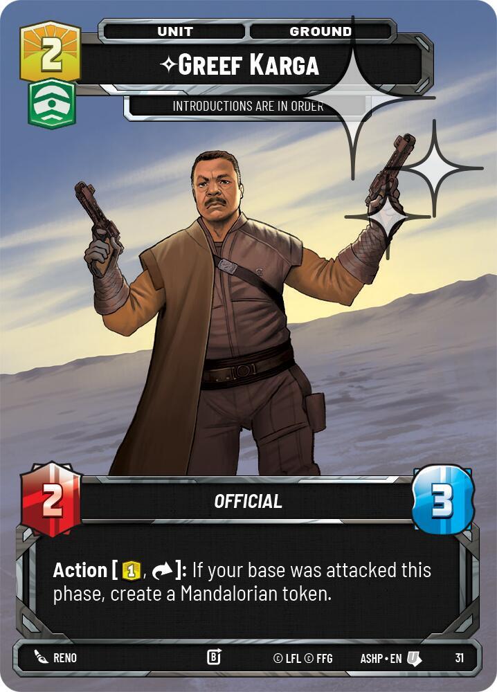 Greef Karga (Foil), Ashes of the Empire - Weekly Play Promos 31