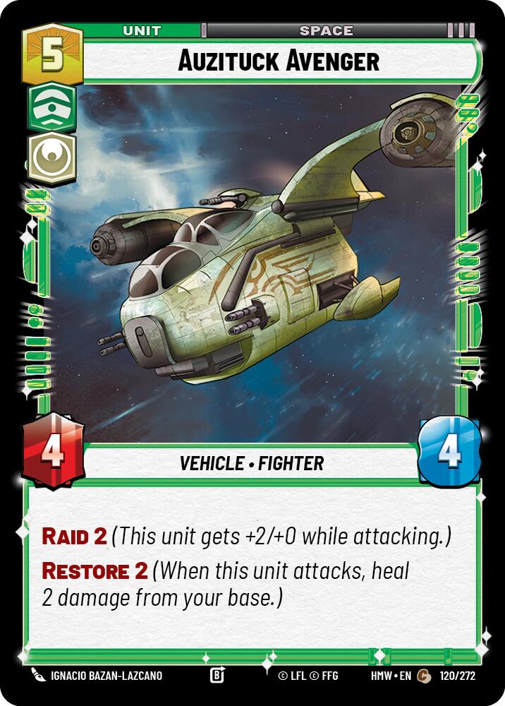 Auzituck Avenger, Homeworlds 120/272