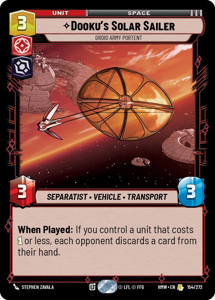 Dooku's Solar Sailer - Droid Army Portent, Homeworlds 154/272