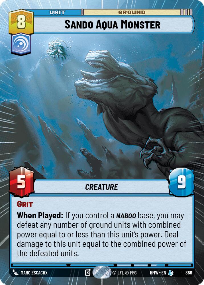 Sando Aqua Monster (Hyperspace), Homeworlds 366