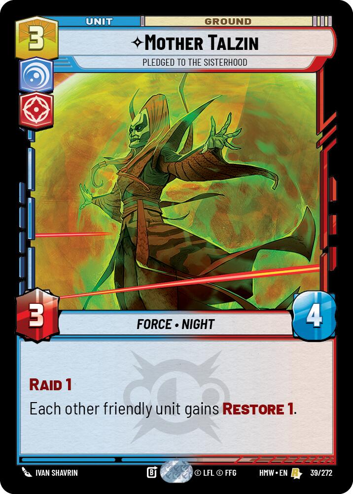 Mother Talzin - Pledged to the Sisterhood, Homeworlds 39/272