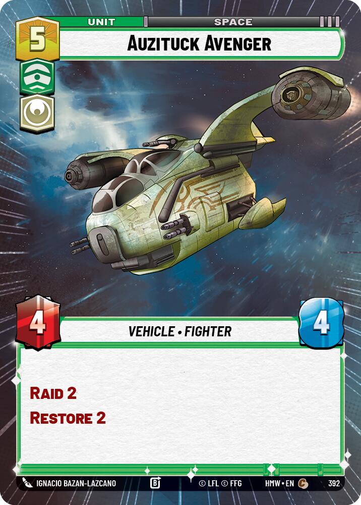 Auzituck Avenger (Hyperspace), Homeworlds 392