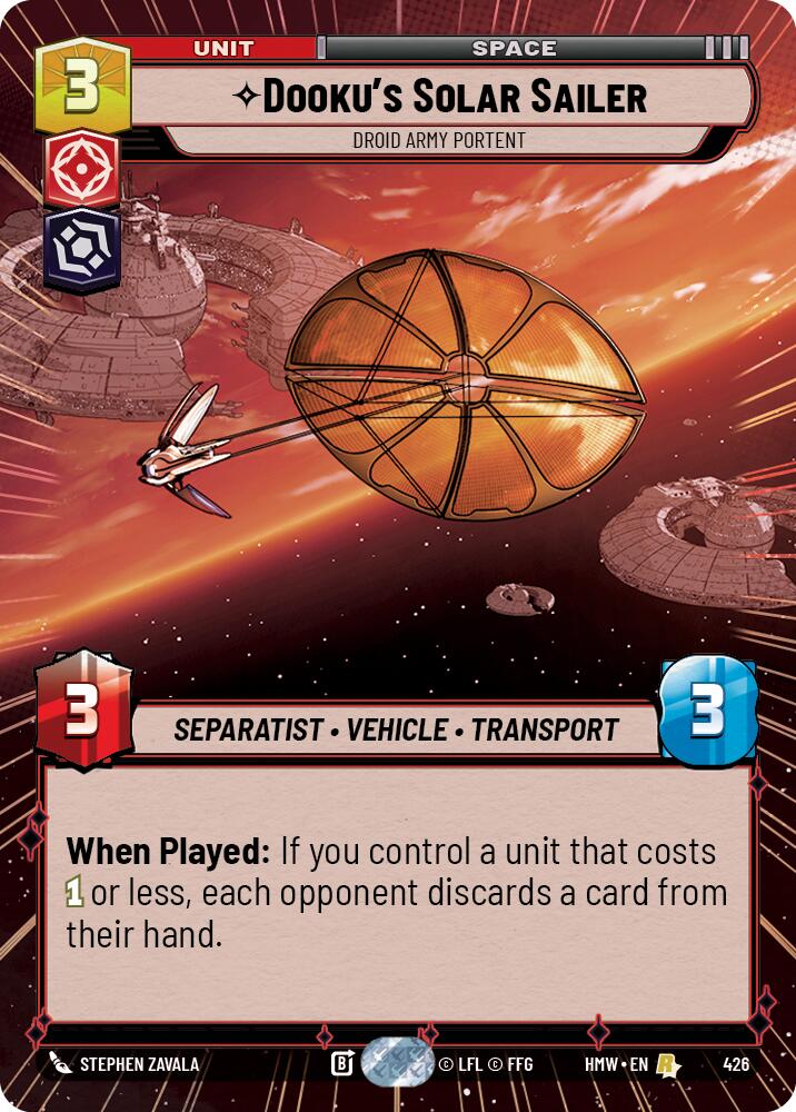 Dooku's Solar Sailer - Droid Army Portent (Hyperspace), Homeworlds 426
