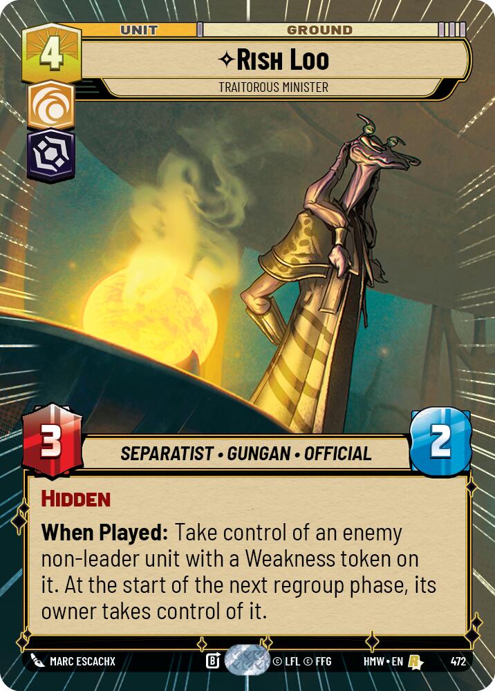 Rish Loo - Traitorous Minister (Hyperspace), Homeworlds 472