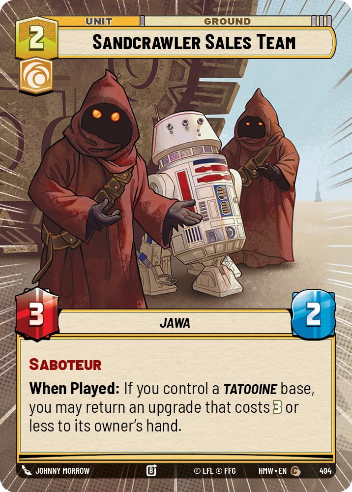 Sandcrawler Sales Team (Hyperspace), Homeworlds 494