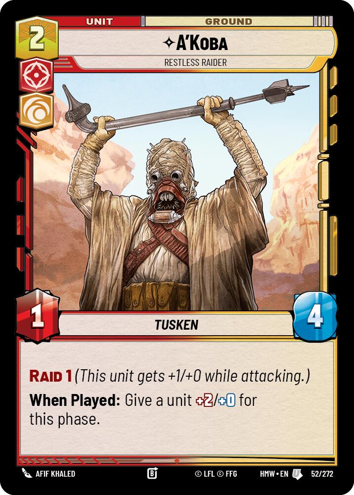 A'Koba - Restless Raider, Homeworlds 52/272