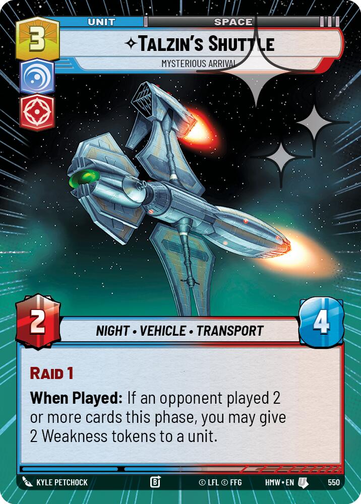 Talzin's Shuttle - Mysterious Arrival (Hyperspace Foil), Homeworlds 550