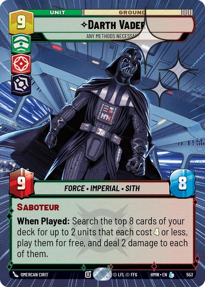 Darth Vader - Any Methods Necessary (Hyperspace Foil), Homeworlds 553