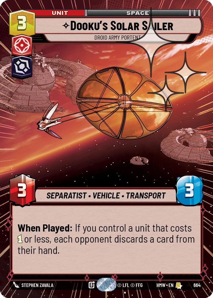 Dooku's Solar Sailer - Droid Army Portent (Hyperspace Foil), Homeworlds 664