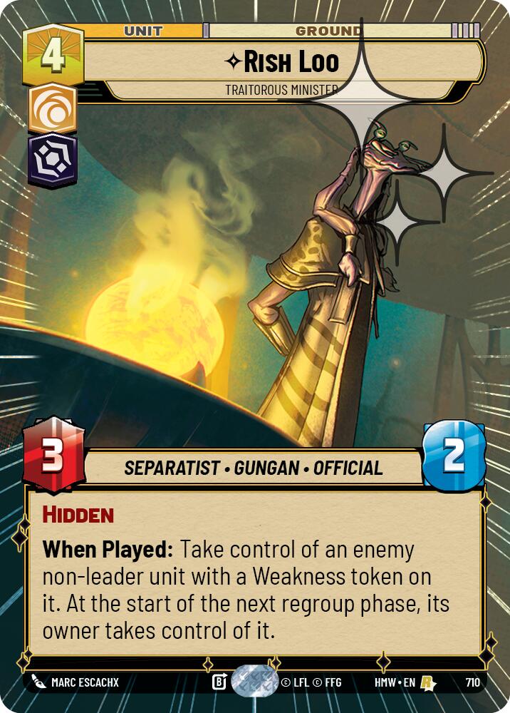 Rish Loo - Traitorous Minister (Hyperspace Foil), Homeworlds 710