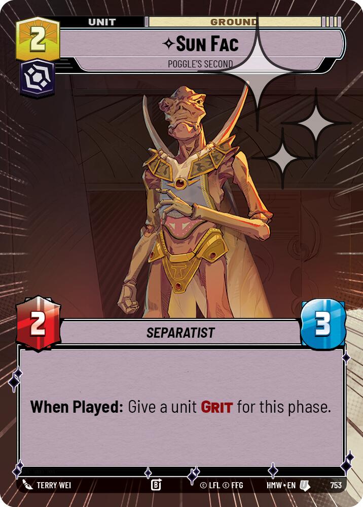 Sun Fac - Poggle's Second (Hyperspace Foil), Homeworlds 753