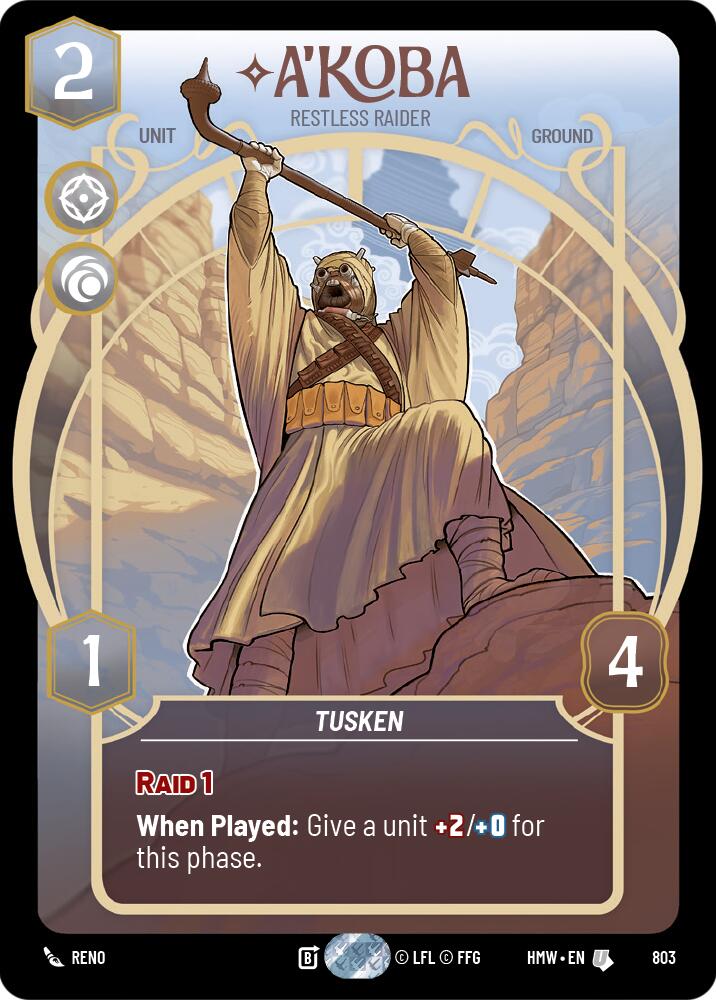 A'Koba - Restless Raider (Prestige), Homeworlds 803