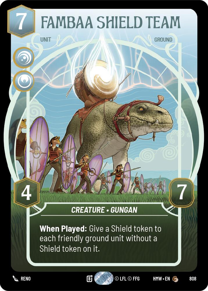 Fambaa Shield Team (Prestige), Homeworlds 808