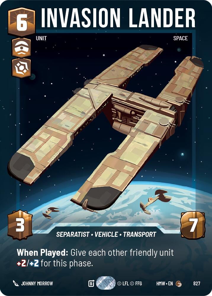 Invasion Lander (Prestige), Homeworlds 827