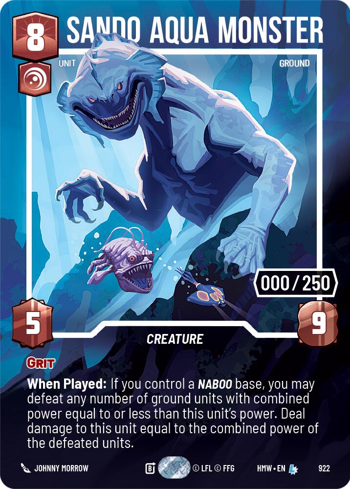 Sando Aqua Monster (Serialized), Homeworlds 922