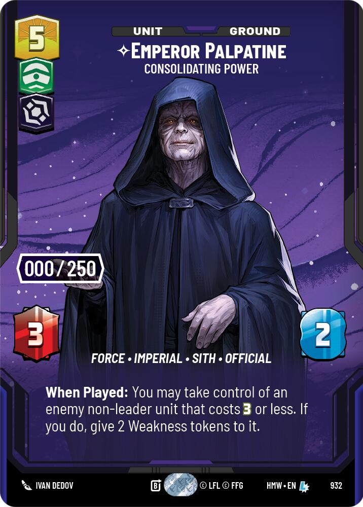 Emperor Palpatine - Consolidating Power (Serialized), Homeworlds 932