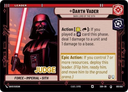 Darth Vader - Dark Lord of the Sith, Judge Promos 001/002