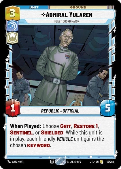 Admiral Yularen - Fleet Coordinator, Jump to Lightspeed 047/262