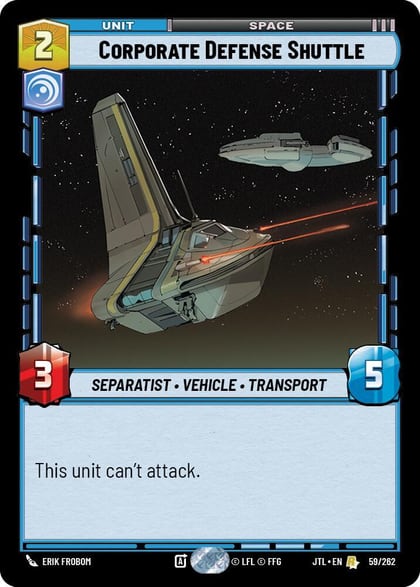 Corporate Defense Shuttle, Jump to Lightspeed 059/262