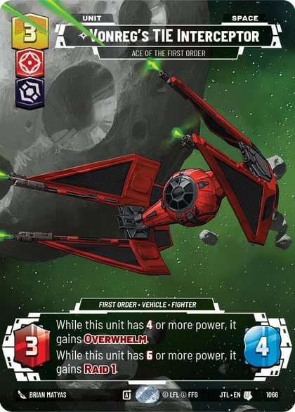 Vonreg's TIE Interceptor - Ace of the First Order (Prestige Foil), Jump to Lightspeed 1066