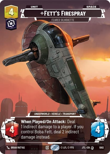 Fett's Firespray - Feared Silhouette (Prestige Foil), Jump to Lightspeed 1082
