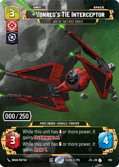 Vonreg's TIE Interceptor - Ace of the First Order (Serialized), Jump to Lightspeed 1102