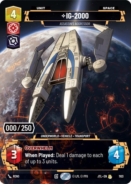 IG-2000 - Assassin's Aggressor (Serialized), Jump to Lightspeed 1103