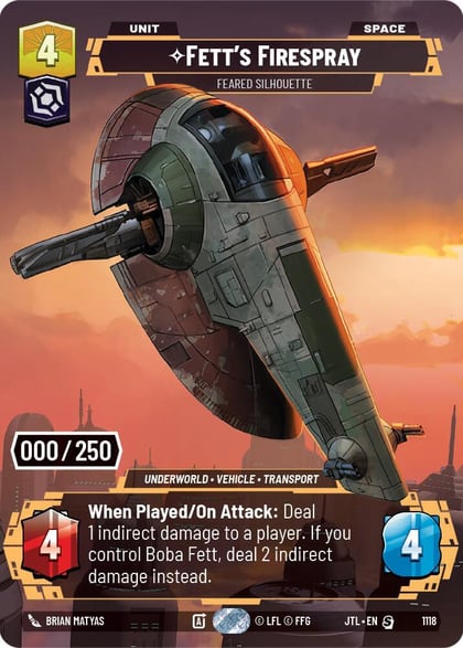 Fett's Firespray - Feared Silhouette (Serialized), Jump to Lightspeed 1118