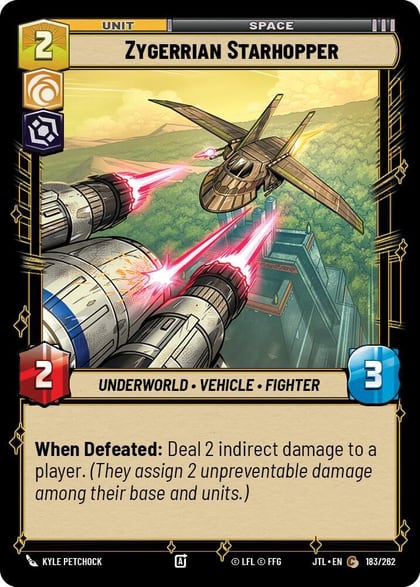 Zygerrian Starhopper, Jump to Lightspeed 183/262